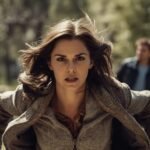 Femme dans un parc occupé à s'enfuir