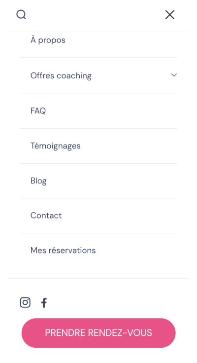 Menu header Afterlove Mobile